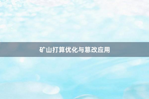 矿山打算优化与篡改应用