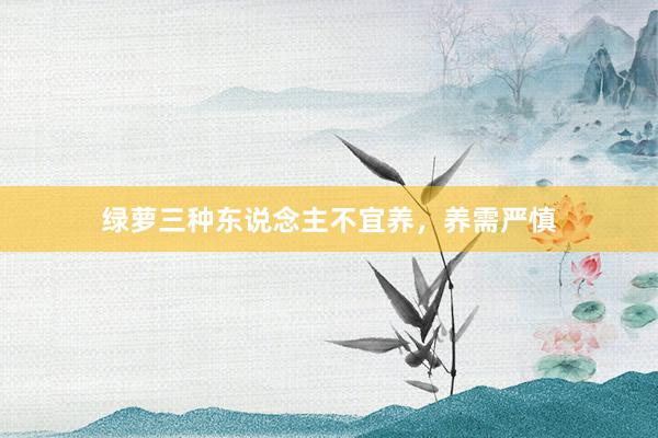 绿萝三种东说念主不宜养，养需严慎